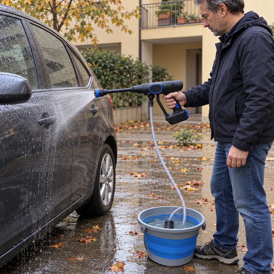 Filtar s utegom na dnu kante i pumpa koja usisava vodu
